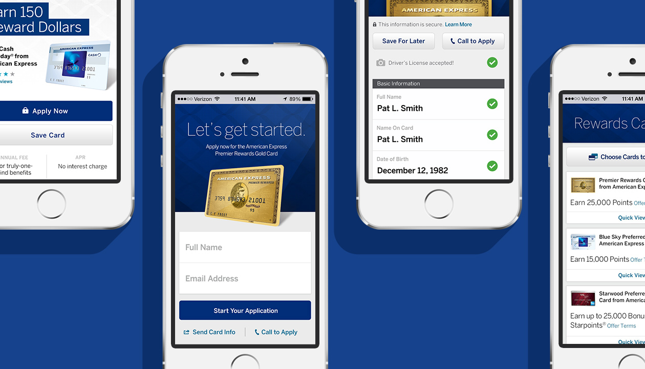 Amex mobile application flow