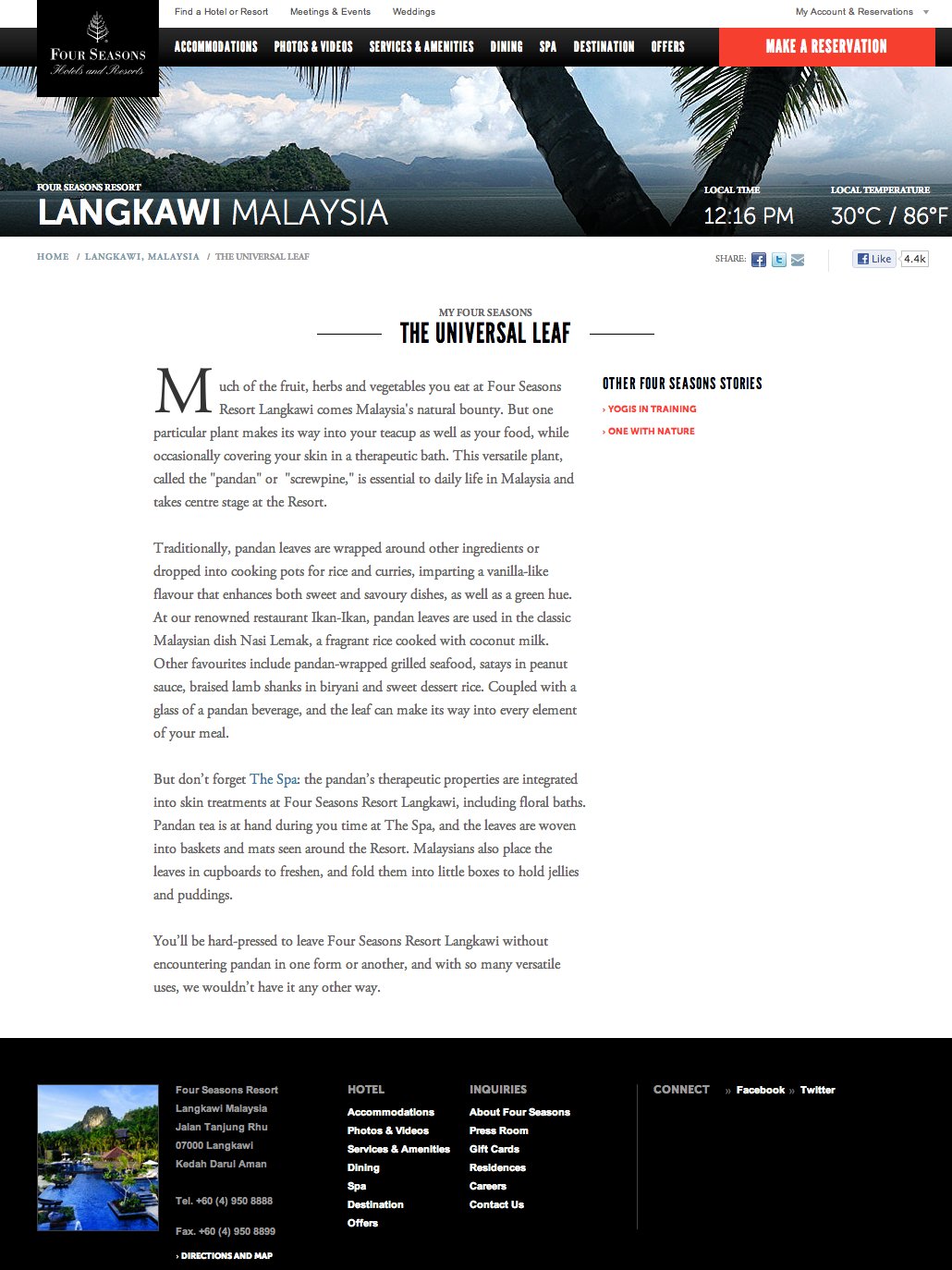 Four Seasons Langkawi — The Universal Leaf