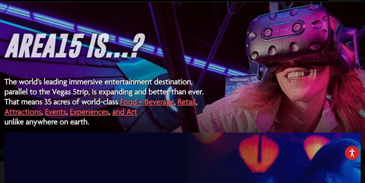 The AREA15 homepage as it stood before the rebuild in February 2026, shown in grayscale to mark it as copy Doug Black did not write.